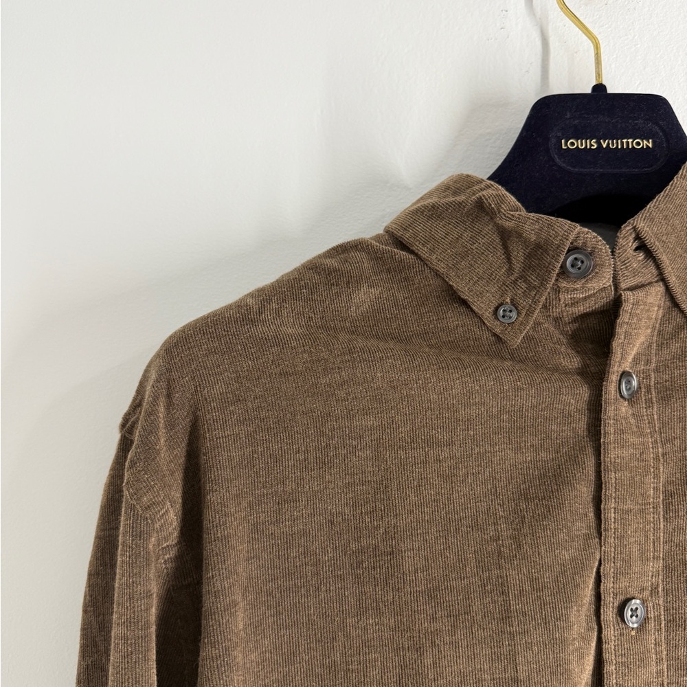 Express Men’s Brown Corduroy Button-Up Shirt